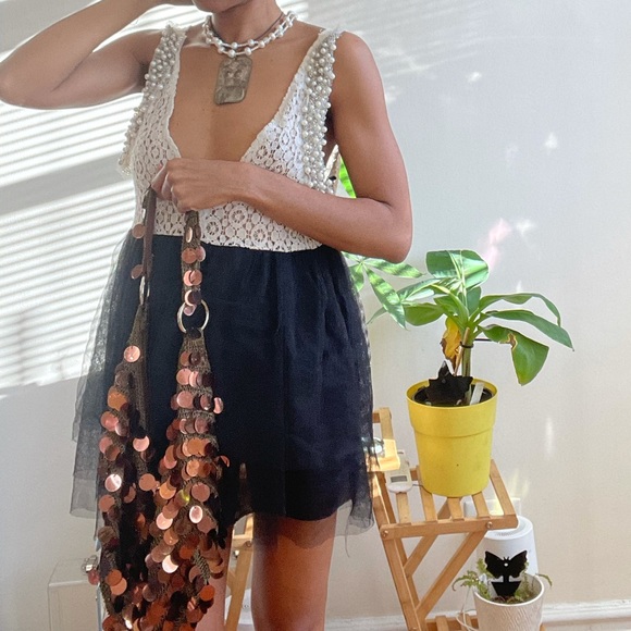 Lace Pearl and Tulle Cocktail Dress - Picture 6 of 12